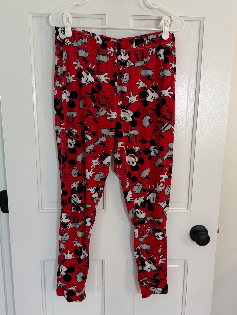 Disney Mickey Mouse Red Allover Print Pajama Jogger Pants L